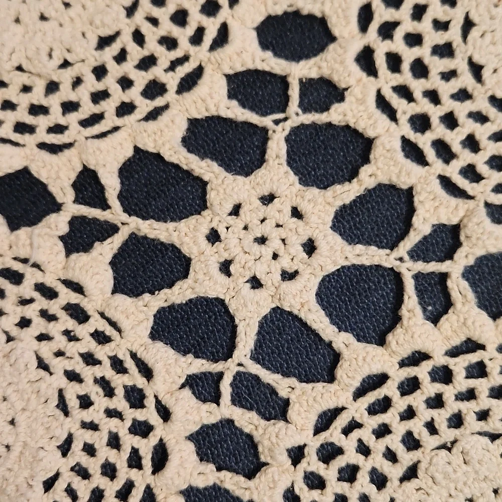 Vintage Cream Crochet LaceTable Runner Dresser  Scarf 64